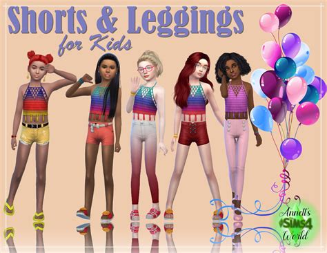 Shorts And Leggings For Child From Annett`s Sims 4 Welt • Sims 4 Downloads