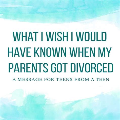 What I Wish I Would Have Known When My Parents Got Divorced Divorce