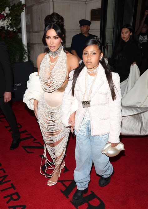 North West Got A Front Row View Of Kim Kardashian Posing In Her Pearl Adorned Dress At The 2023