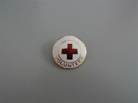 Vintage American Red Cross Volunteer Pin Free Shipping Etsy