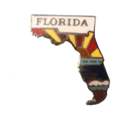 Vintage Florida State Lapel Enamel Pin Landscape Mafco Etsy