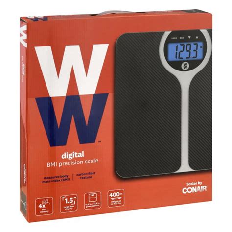 Weight Watchers By Conair Ww346x Carbon Fiber Bmi Digital Glass