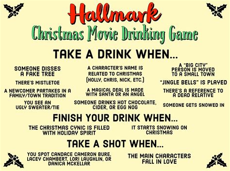 Hallmark Drinking Game Printable
