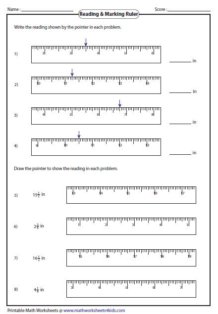 Free Printable Tape Measure Worksheets