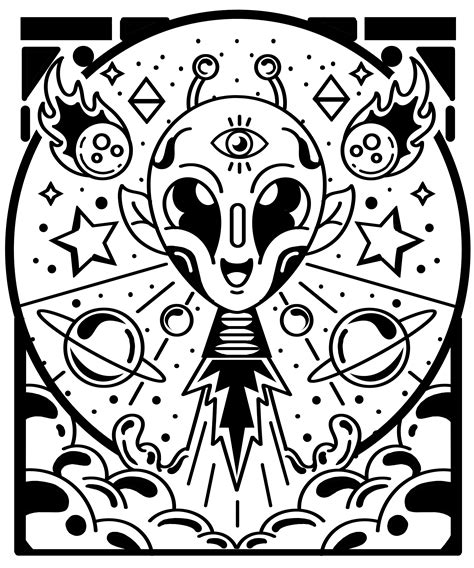 Trippy Space Pages Coloring Pages