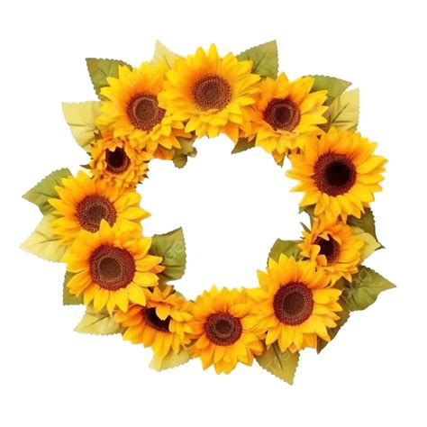 Beautiful Sunflower Wreath Wreath Sunflower Nature Png Transparent