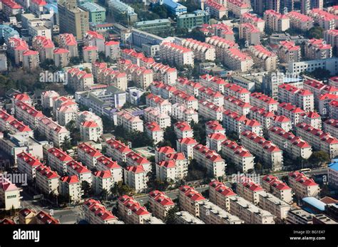 Aerial View Of Residential Housing Estate In Pudong Area Of Shanghai