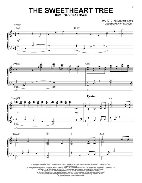 The Sweetheart Tree Sheet Music By Henry Mancini Piano 162680