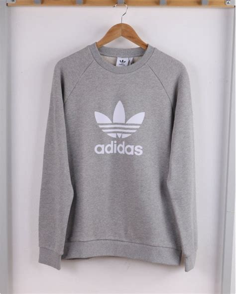 Adidas Originals Trefoil Crew Sweat Light Grey 80s Casual Classics