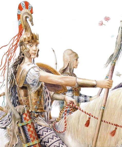 Penthesilea Queen Of The Amazons By Alan Lee Both Riders Wearing Thracian Equipment Greek