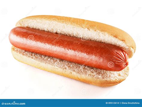 Plain Hot Dog With Big Sausage Stock Photo Image Of Sausage Hotdog