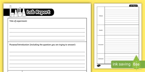 Science Lab Report Template Year 3 6 Teacher Made Twinkl