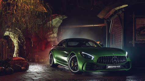 Green Mercedes Amg Gtr 4k