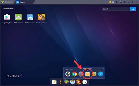 Open System App Select Media Manager On Bluestacks