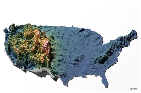 Us Topographic Map With Elevations United States Map