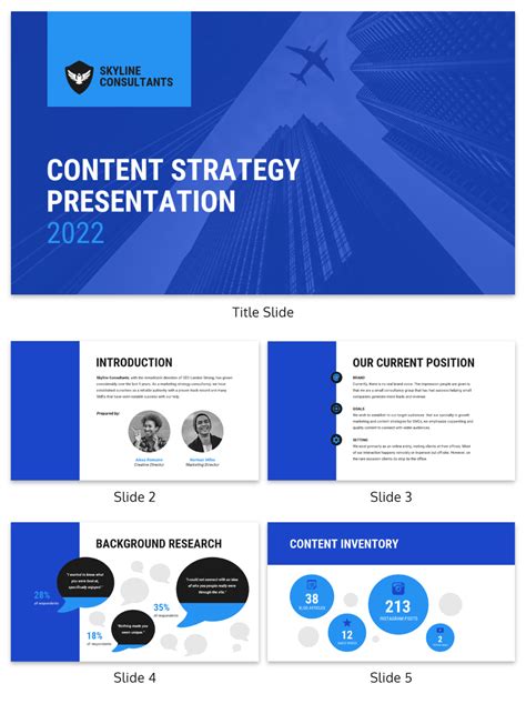 Blue Content Strategy Presentation Template