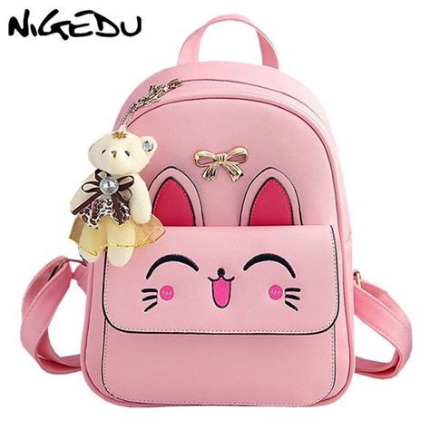 Buy Cute Childrens School Bag Pink Cartoon Embroidery