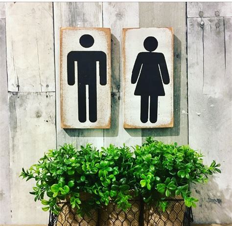 His Her Bathroom Sign His And Hers Bathroom Sign