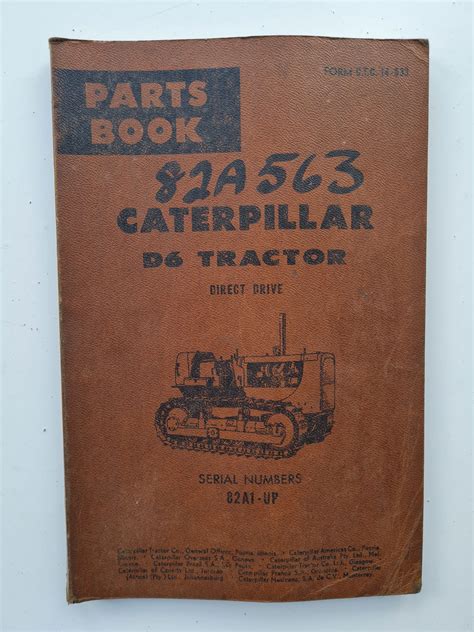 Caterpillar D6 Direct Drive Tractor Parts Catalogue Sps Parts