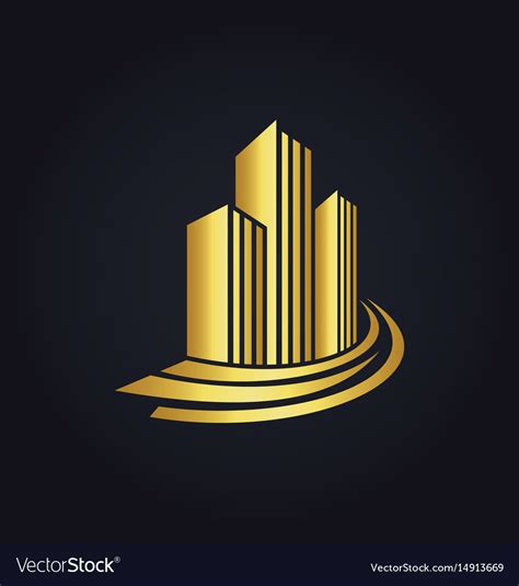 Maybe you would like to learn more about one of these? Gold building cityscape logo Royalty Free Vector Image
