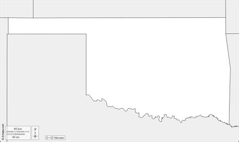 Oklahoma Free Map Free Blank Map Free Outline Map Free Base Map