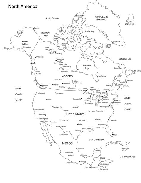 Map Of North America Large Political Map Of North America Whatsanswer