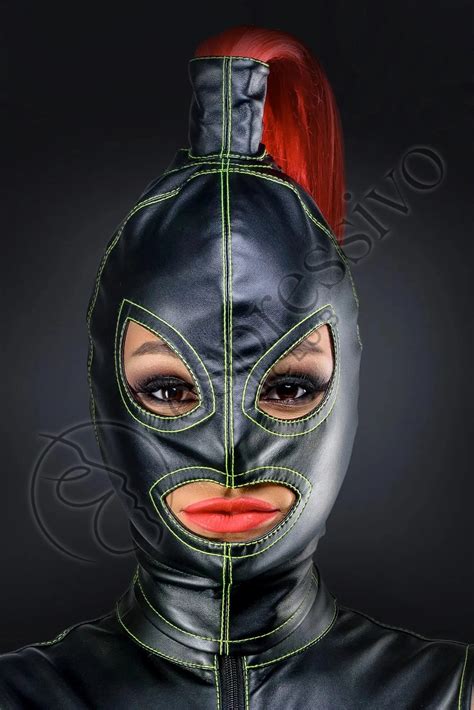 Delux Bdsm Ponytail Hood With Colored Thread Espressivoclub