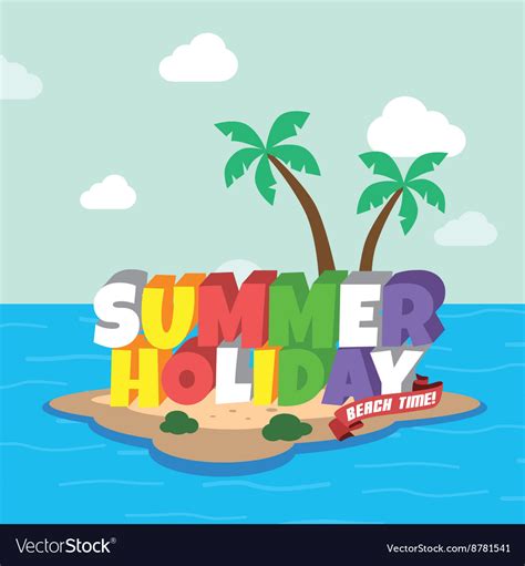 Summer Holiday Retro Cartoon Theme Royalty Free Vector Image