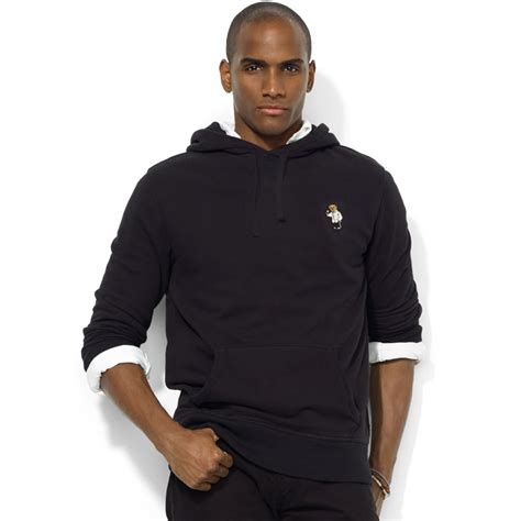 Long sleeves with ribbed cuffs. Lyst - Ralph Lauren Polo Bear Fleece Pullover Hoodie in ...