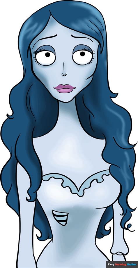 How To Draw The Corpse Bride Really Easy Drawing Tutorial