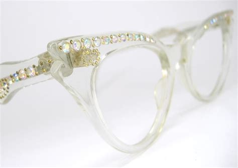 Vintage 1950s French Rhinestone Eyeglasses Frames
