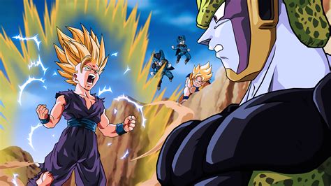 Another piece inspired by dragon ball, probably the most epic scene in the entire series! Gohan SSJ 2 vs Cell HD Wallpaper | Background Image ...