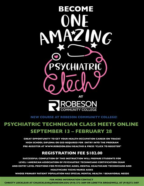 Rcc Launches New Psychiatric Technician Program Robeson Community College Robeson Community