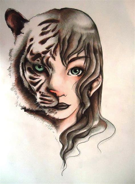Half Animal Illustration Art Girl Art Reference Poses Cat Art