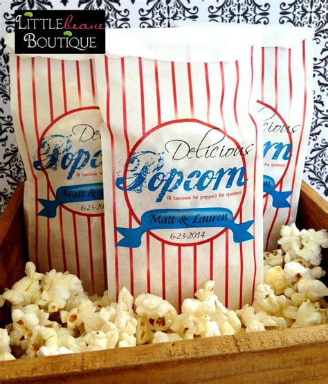 Personalized Popcorn Bags Custom Popcorn Bags Wedding Etsy