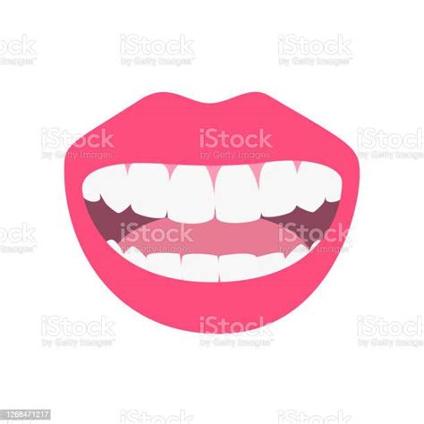 woman laughing mouth with white teeth and lips oral healthcare and make up model isolated on