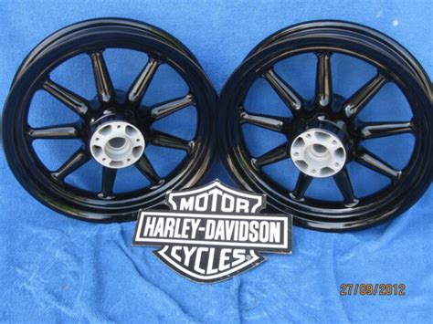 Harley Davidson Heritage All Black 9 Spoke Wheels Package Deal Low