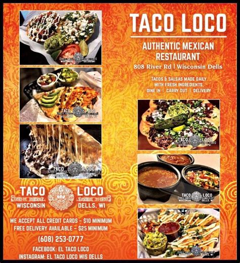 Menu For El Taco Loco In Wisconsin Dells Wi Sirved