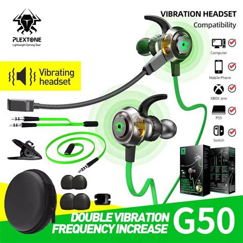 Plextone G50 Mark Ii Double Vibration Shock Gaming Earphone Earbud