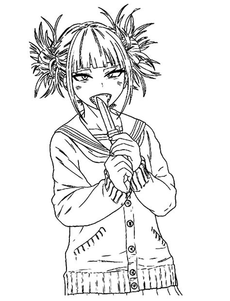 Toga Himiko With Knives Coloring Page Anime Coloring Pages Coloring