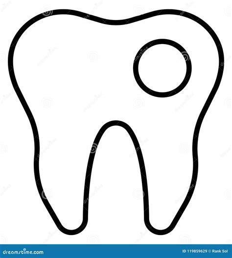 Molar Teeth Line Isolated Vector Icon Fully Stock Vector Illustration