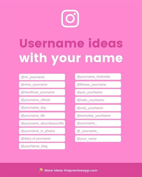 Instagram Username Ideas Must Have List Name For Instagram Cool Usernames For