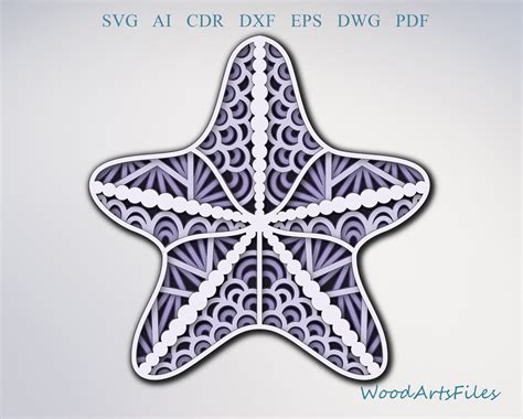 Starfish Digital File Laser Cut File Starfish Svg Etsy