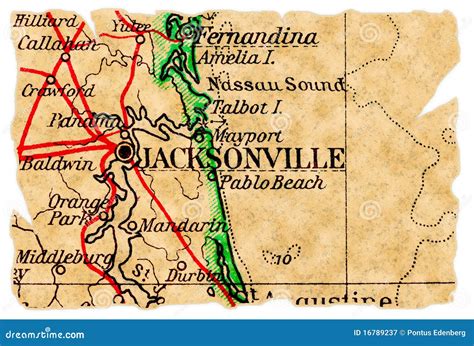 Jacksonville Old Map Stock Image Image Of Isolated White 16789237