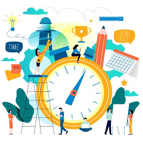 Time Management Schedule Flat Vector Illustration Design For Mobile