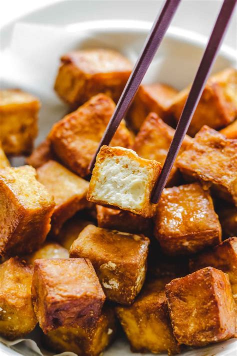 Quick And Easy Crispy Air Fried Tofu Okonomi Kitchen Recipe Fried Tofu Deep Fried Tofu