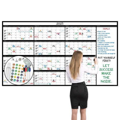 Large Dry Erase Wall Calendar 38 X 68 Undated Blank 2023 Reusable