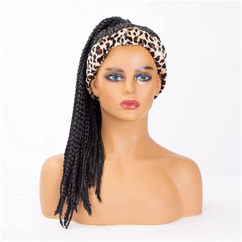 Braided Wig Headband Wigs For Black Women Black Box Braid