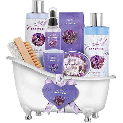 Relaxing Lavender Spa Bath Gift Baskets For Women Girls Christmas