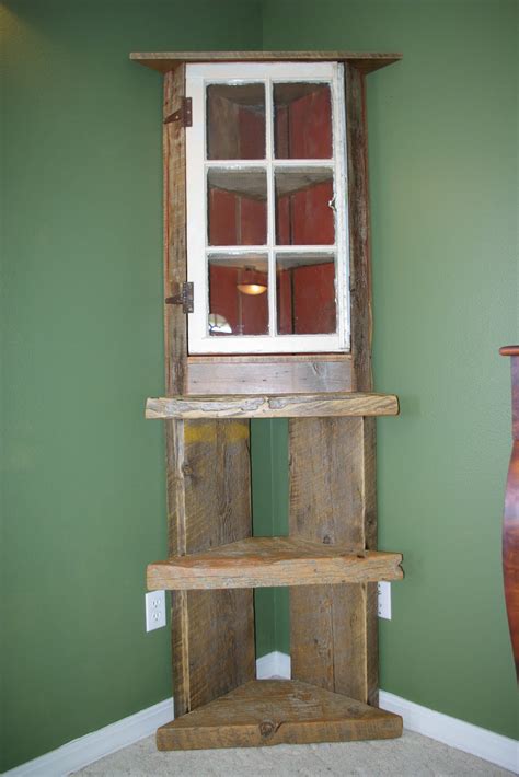 Touch device users, explore by touch or with swipe gestures. Reclaimed Rustics: Barn Wood Corner Shelf/Hutch